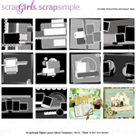 ScrapSimple Digital Layout Album Templates: 12x12 Tilted