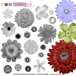 ScrapSimple Embellishment Templates: Jeweled Flora Biggie
