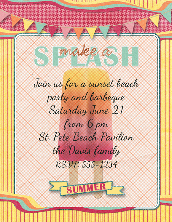 printable beach invite