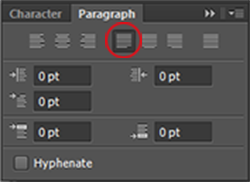 in cs3 photoshop how do i get text to be both left and right justified