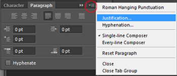 how do you justify text in photoshop cs6