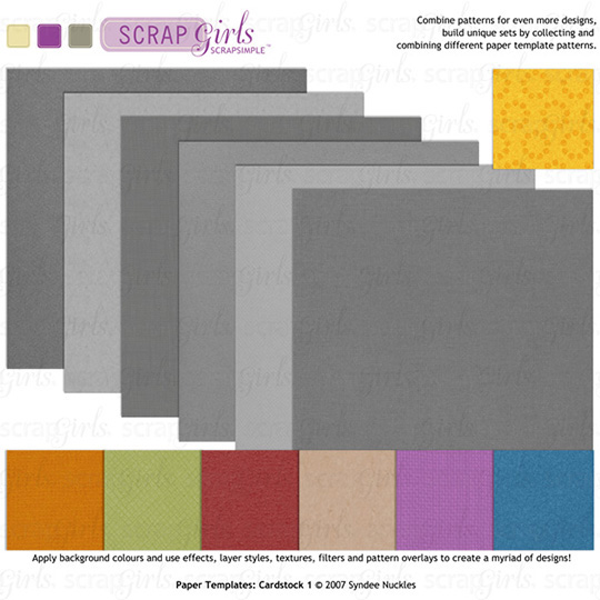 ScrapSimple Paper templates Cardstock