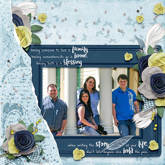 Scrapbook page using Antiqued Club