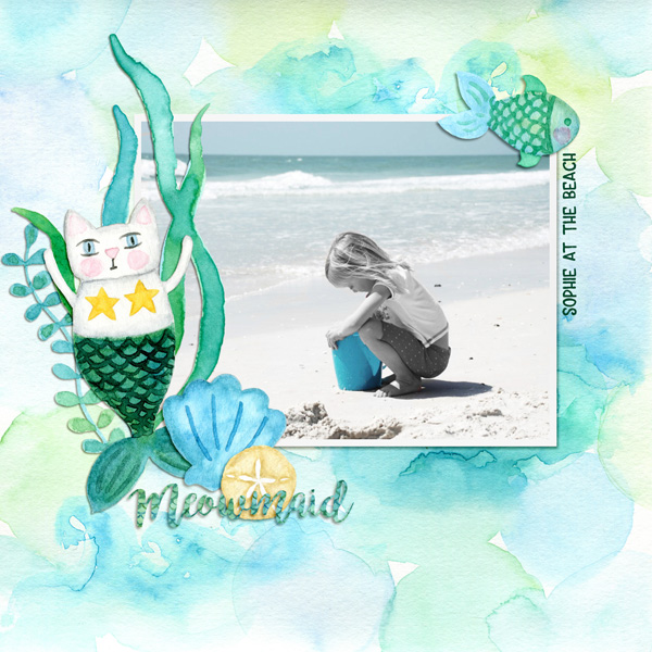 Scrapbook layout created with Under the Sea digital kit